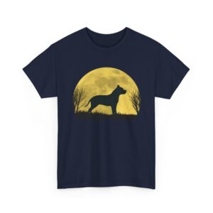 Love Staffie Under the Moon T-Shirt soft cotton front view