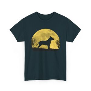 Love Staffie Under the Moon T-Shirt heartwarming design for dog lovers