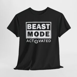 Beast Mode T-Shirt worn by model in gym outfit