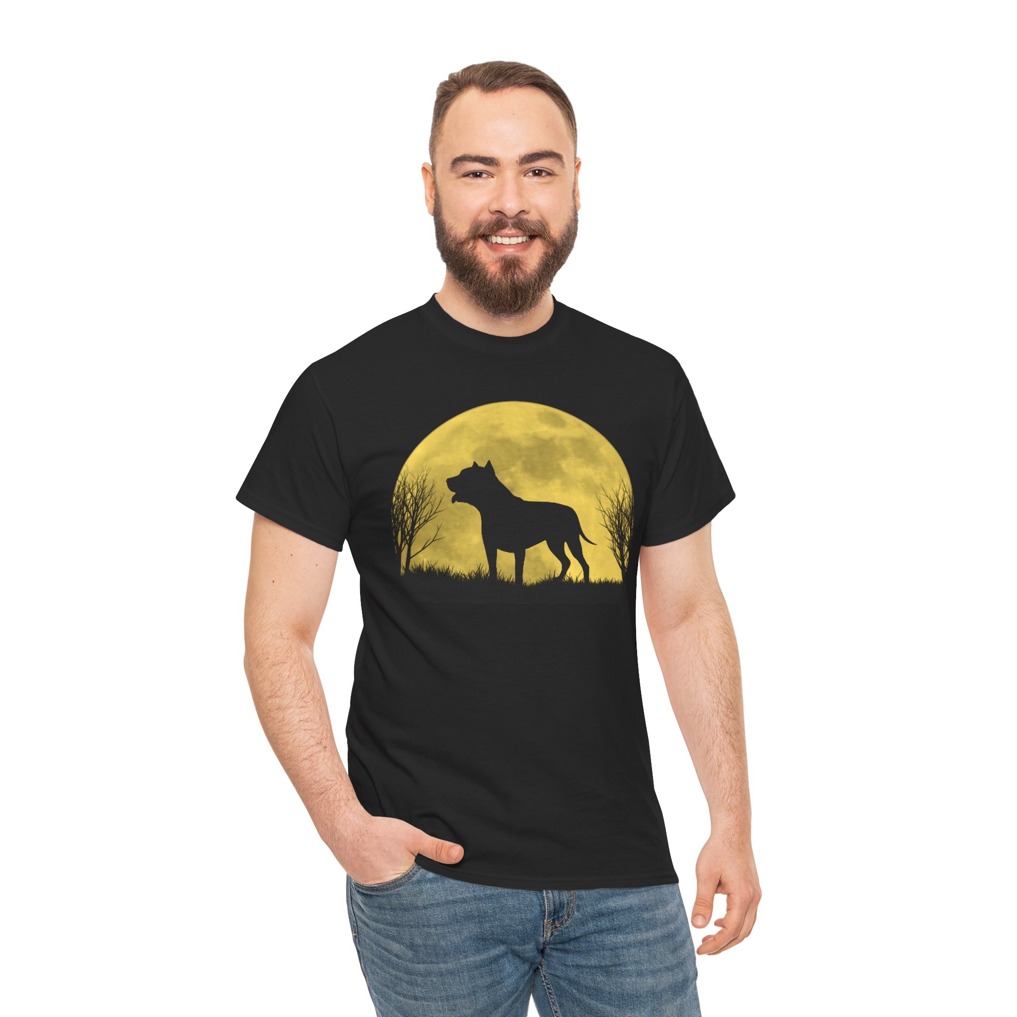 Under the Moon Staffie T-Shirt night sky theme